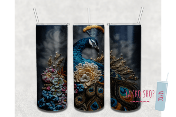 20oz 3D Peacock Embroidered Tumbler Wrap: Elevating Sublimation with Digital Texture