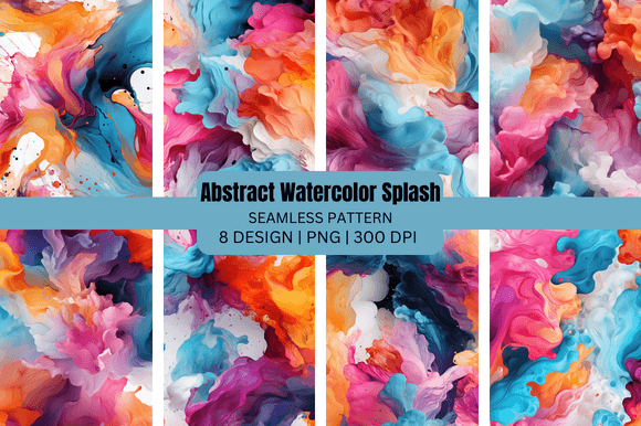 3D Abstract Watercolor Splash Seamless Designs