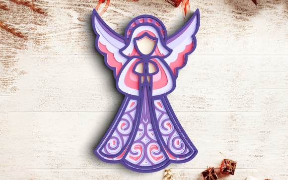 3D Angel SVG DXF 7 Layer Christmas Design Guide