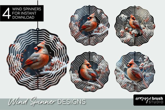 3D Christmas Cardinal Wind Spinner 4 PNG Guide