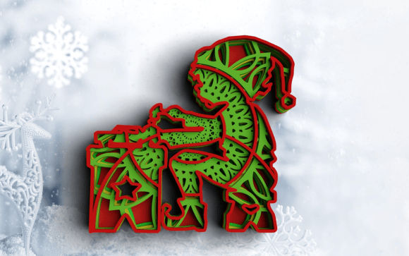 3D Christmas SVG DXF 5 Layer Elf Svg: Elevating Holiday Crafting with Multi-Dimensional Design