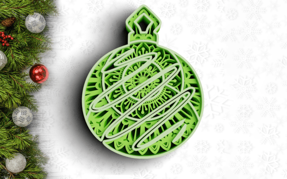 3D Christmas SVG DXF Ornament: Layered Mandala Designs