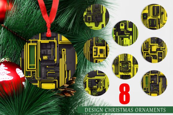 3D Circuit Christmas Ornament Designs