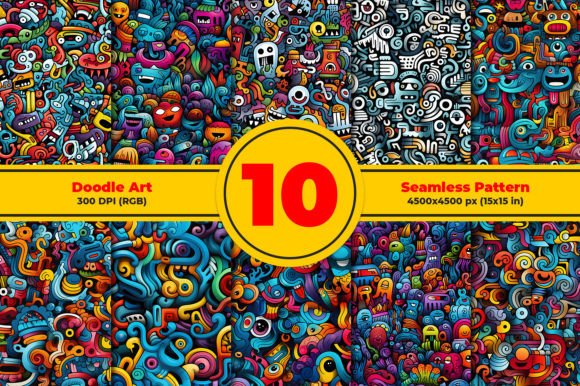 3D Doodle Art Seamless Pattern Design: Elevating Modern Print and Digital Projects