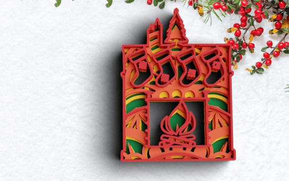 3D Fireplace Christmas SVG DXF 4 Layers: Integrating Layered Mandala Designs into Creative Workflows