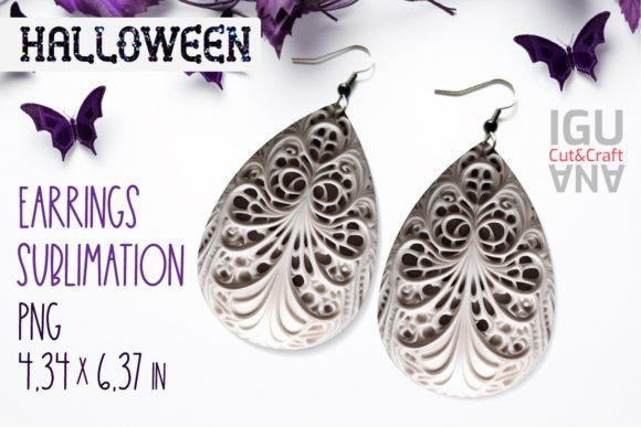 3D Gothic Halloween Teardrop Earrings: Integrating Sublimation Assets into Creative Workflows