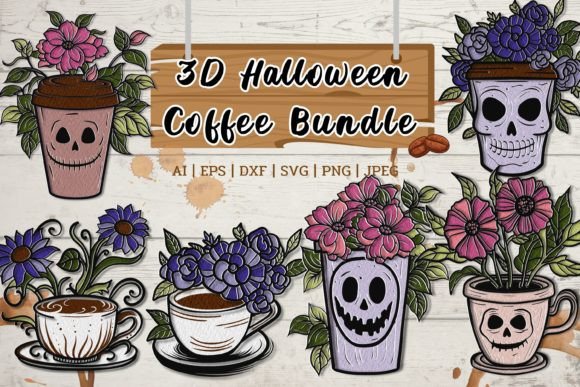 3D Halloween Coffee Bundle: Elevating Seasonal Crafts and Decor