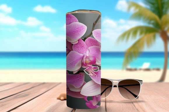 3D Pink Orchid Flowers Tumbler Wrap: Integrating Digital Assets into Sublimation Workflows