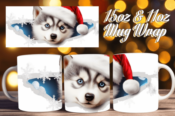 Christmas 3D Animal Adventure Mug Wrap Design