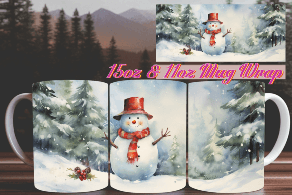 Christmas Harmony 3D Mug Wrap 15oz Design Guide