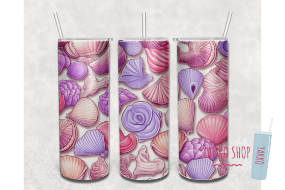 Creating Coastal Vibes with the 20oz 3D Shells Sea Beach Summer Tumbler4 Digital Download