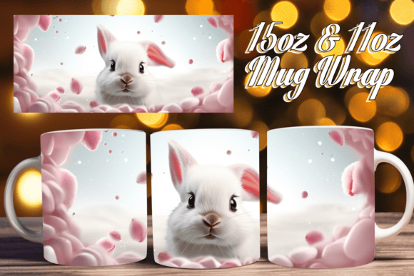 Cute Animal 3D Christmas Mug Wrap 15oz Design