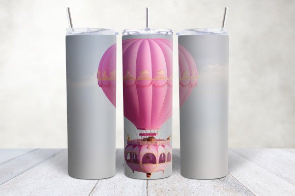 Elevating Custom Drinkware with the 3D Pink Air Balloon Tumbler Wrap