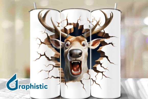 Elevating Digital Design with Reindeer 3D Smash Wall Art Background 29