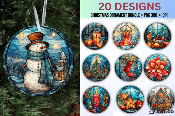Evaluating 3D Stained Glass Christmas Ornament PNG Files for Sublimation Projects