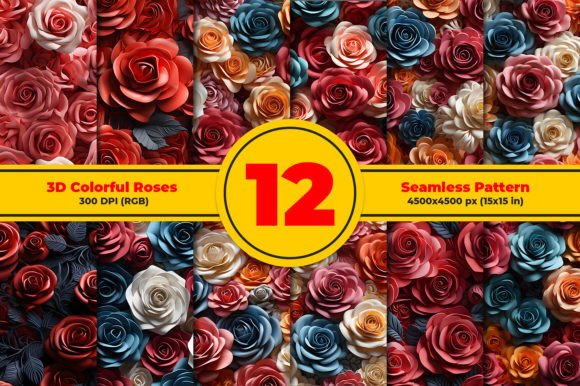 Evaluating the 3D Colorful Roses Seamless Pattern for Professional Print and Digital Projects