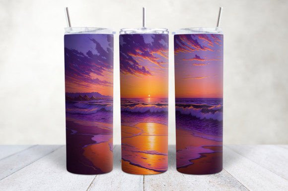 Integrating the 3D Sunrise Beach Landscape Tumbler Wrap into Your Sublimation Workflow
