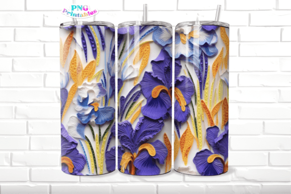 Iris 3D Floral 20 Oz Skinny Tumbler 5 Design Guide