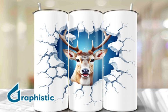 Reindeer 3D Smash Wall Art Background 30: Elevating Digital Design and Seasonal Decor