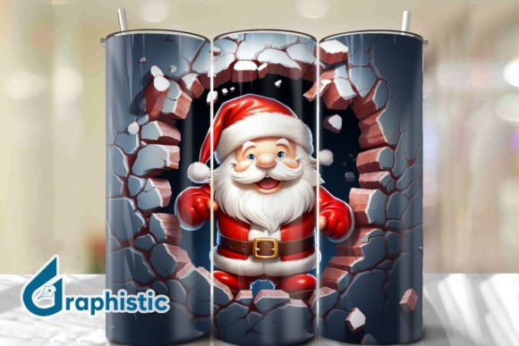 Santa 3D Smash Wall Art Background 01 Guide