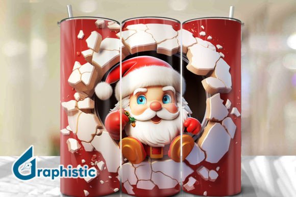 Santa 3D Smash Wall Art Background 17: Digital Design Guide