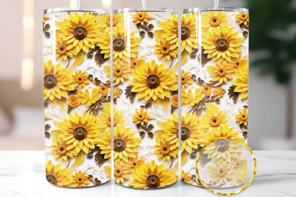 Strategic Application of 3D Sunflowers Tumbler Wrap PNG Design for Sublimation Businesses
