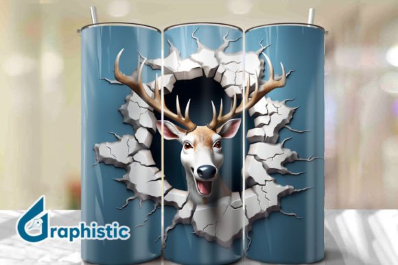 Strategic Application of Reindeer 3D Smash Wall Art Background 21 in Digital Design