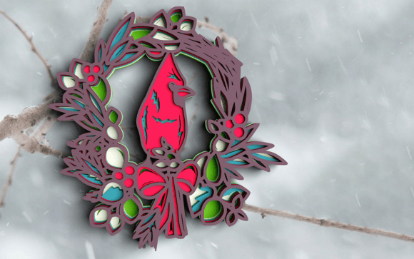 Strategic Implementation of 3D Cardinal Christmas Wreath SVG DXF for Creative Production