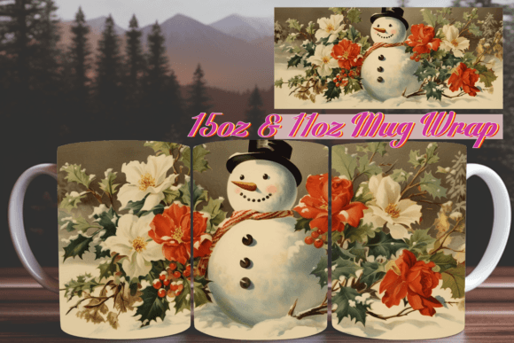 Sublimation 3D Noel Cheer Mug Wrap Design